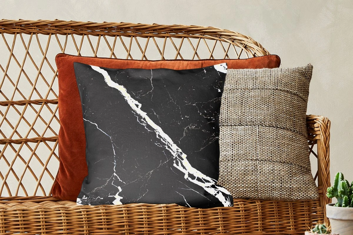 Sierkussens - Kussentjes Woonkamer - 45x45 Cm - Marmer - Zwart - Wit - Patronen 8 Sierkussens - Kussentjes Woonkamer - 45x45 Cm - Marmer - Zwart - Wit - Patronen - Afbeelding 6