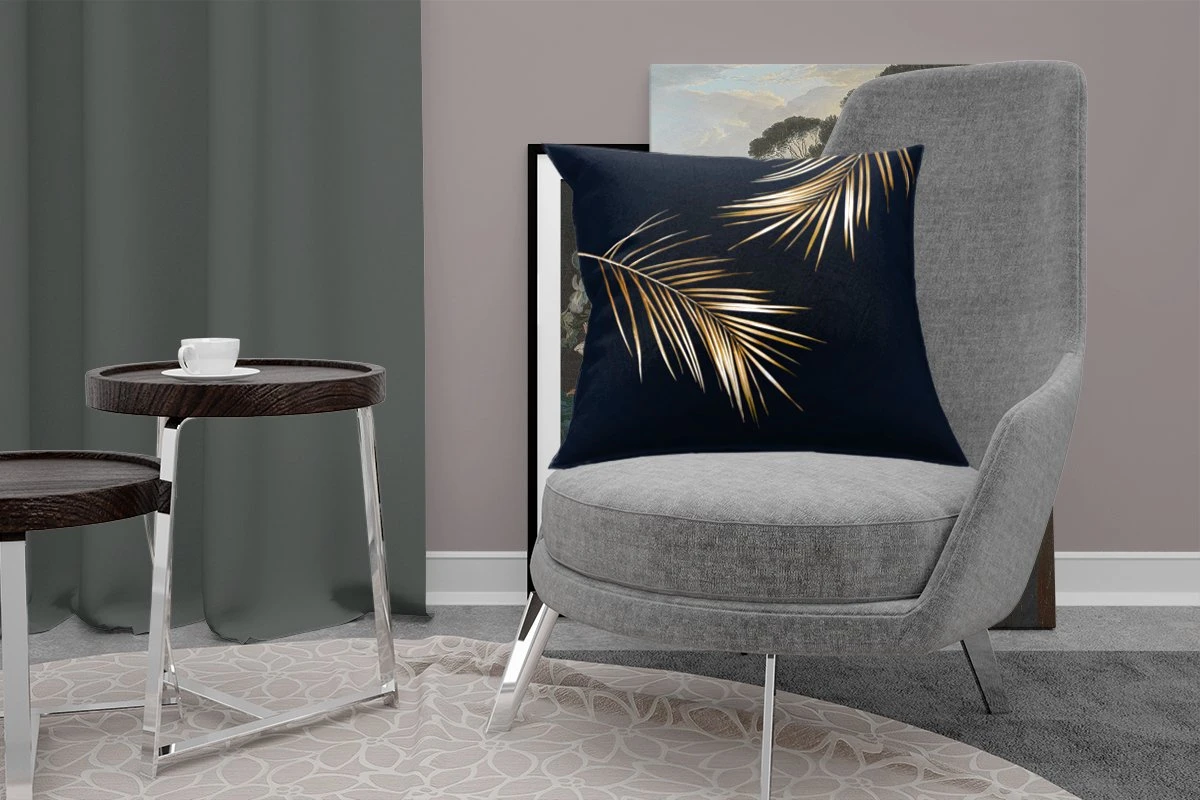 Sierkussens - Kussen - Twee Gouden Bladeren Op Een Zwarte Achtergrond - 60x60 Cm - Kussen Van Katoen 11 Sierkussens - Kussen - Twee Gouden Bladeren Op Een Zwarte Achtergrond - 60x60 Cm - Kussen Van Katoen - Afbeelding 9