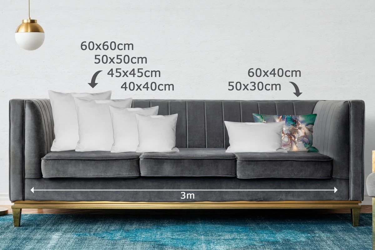 Sierkussens - Kussentjes Woonkamer - 60x40 Cm - Goud - Blauw - Marmer 5 Sierkussens - Kussentjes Woonkamer - 60x40 Cm - Goud - Blauw - Marmer - Afbeelding 3