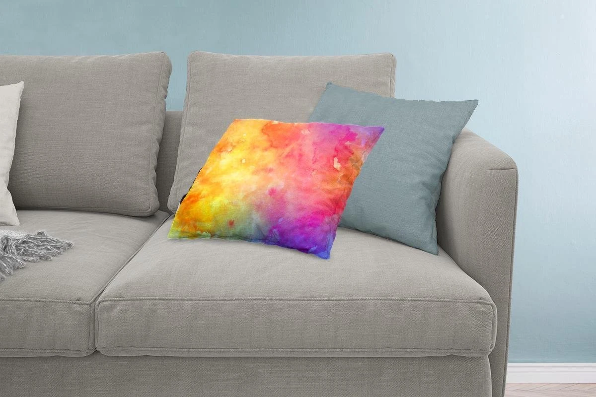 Sierkussens - Kussen - Abstract Werk Gemaakt Van Waterverf Met Felle Oranje En Paarse Kleuren - 60x40 Cm - Kussen Van Katoen 4 Sierkussens - Kussen - Abstract Werk Gemaakt Van Waterverf Met Felle Oranje En Paarse Kleuren - 60x40 Cm - Kussen Van Katoen - Afbeelding 2