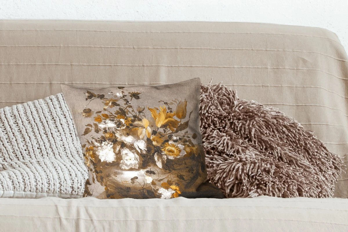 Kussenhoes 40x40 Cm - Bloemen - Oude Meesters - Geel - Katoen / Polyester - Voor Binnen 5 Kussenhoes 40x40 Cm - Bloemen - Oude Meesters - Geel - Katoen / Polyester - Voor Binnen - Afbeelding 3