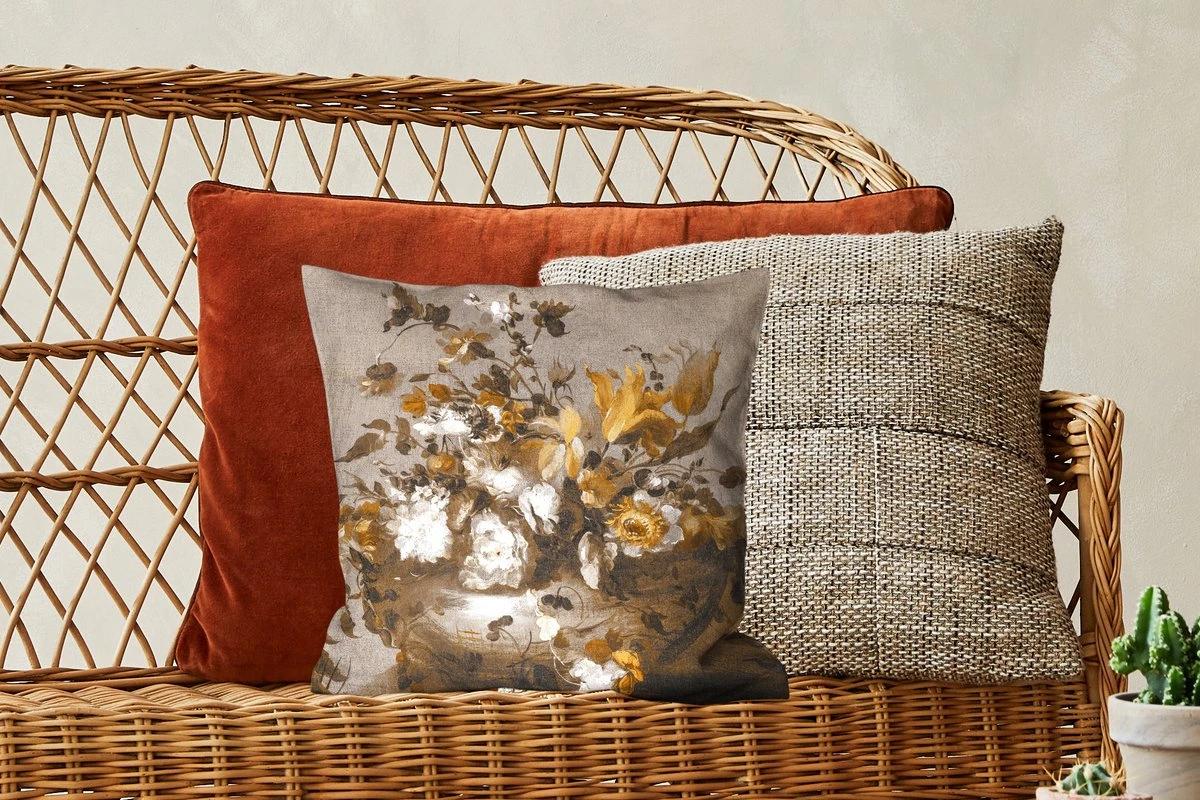 Kussenhoes 40x40 Cm - Bloemen - Oude Meesters - Geel - Katoen / Polyester - Voor Binnen 6 Kussenhoes 40x40 Cm - Bloemen - Oude Meesters - Geel - Katoen / Polyester - Voor Binnen - Afbeelding 4