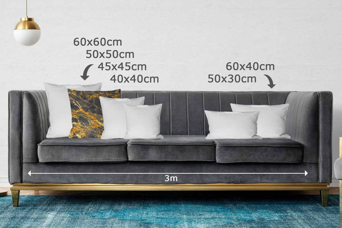 Kussenhoes 50x50 Cm - Marmer - Goud - Zwart - Chic - Katoen / Polyester - Voor Binnen 8 Kussenhoes 50x50 Cm - Marmer - Goud - Zwart - Chic - Katoen / Polyester - Voor Binnen - Afbeelding 6