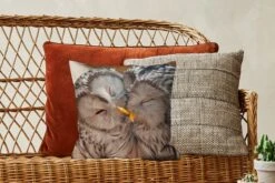 Sierkussen - Uilen Vogels Snavel Familie - Multicolor - 40 Cm X 40 Cm -Pillowmonkey 1200x800 1891