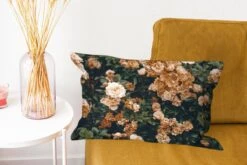 Sierkussens - Kussentjes Woonkamer - 50x30 Cm - Rozenstruik - Bloemen - Bladeren -Pillowmonkey 1200x800 1913
