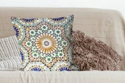 Sierkussen - Een Close Up Van Een Marokkaanse Mozaïek - Multicolor - 60 Cm X 60 Cm -Pillowmonkey 1200x800 1915