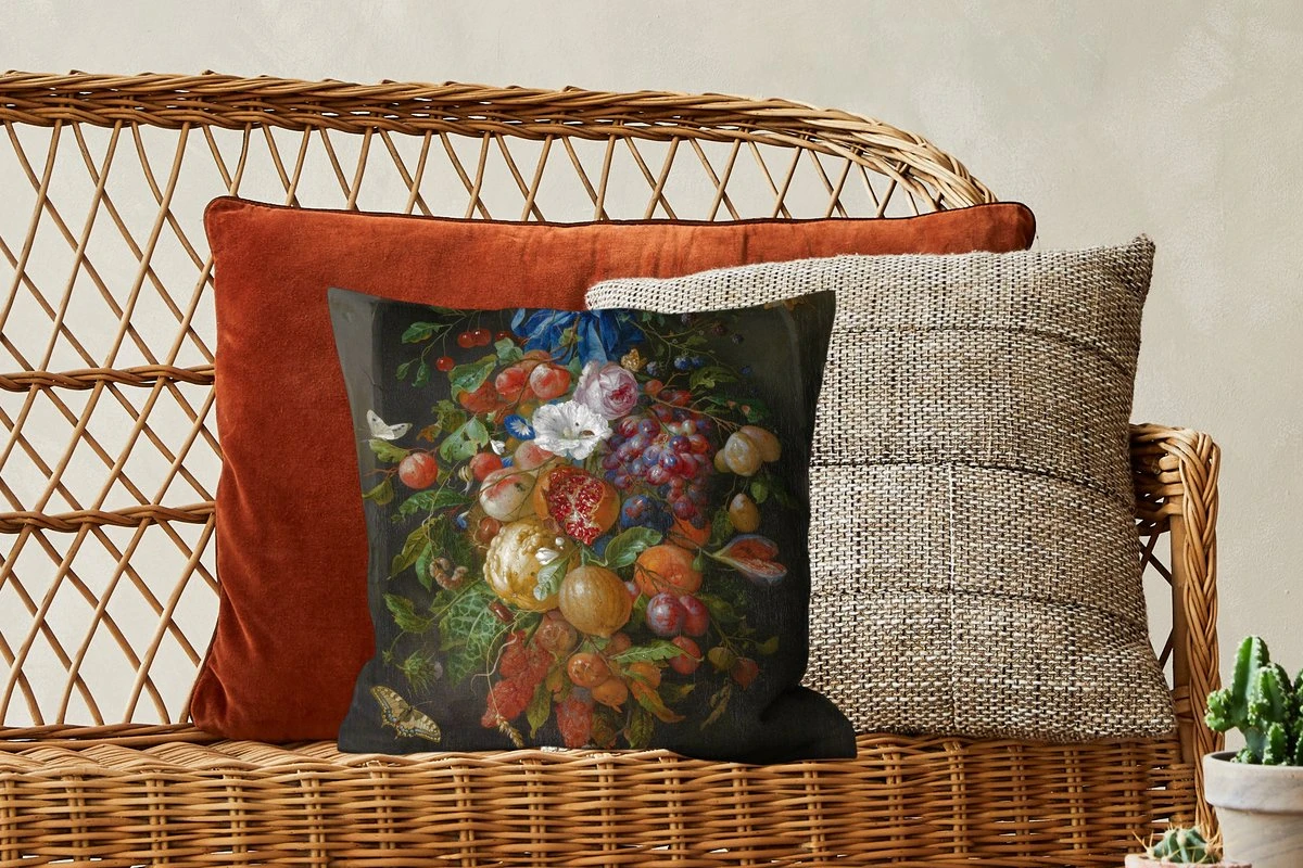 Kussenhoes 40x40 Cm - Festoen Van Vruchten En Bloemen - Schilderij Van Jan Davidsz. De Heem - Katoen / Polyester - Voor Binnen 6 Kussenhoes 40x40 Cm - Festoen Van Vruchten En Bloemen - Schilderij Van Jan Davidsz. De Heem - Katoen / Polyester - Voor Binnen - Afbeelding 4