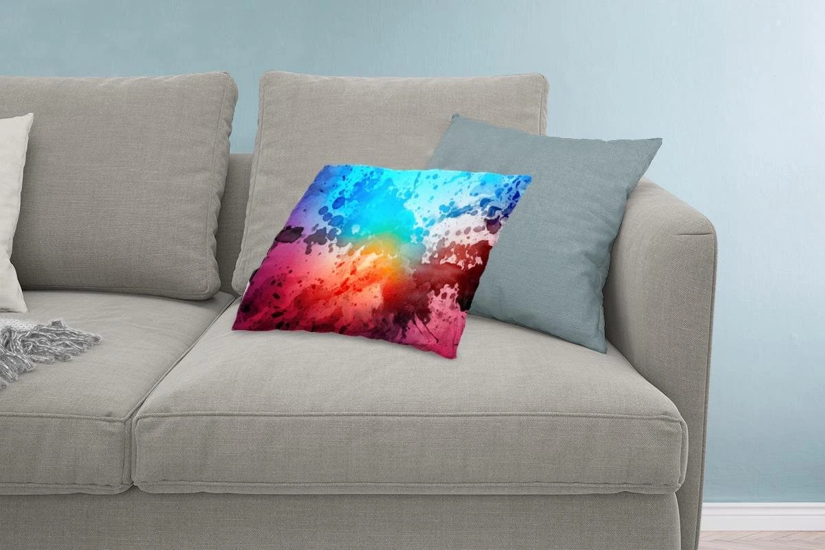 Sierkussens - Kussen - Abstract Werk Gemaakt Van Waterverf En Verfspatten Op Een Gekleurde Achtergrond - 60x40 Cm - Kussen Van Katoen 4 Sierkussens - Kussen - Abstract Werk Gemaakt Van Waterverf En Verfspatten Op Een Gekleurde Achtergrond - 60x40 Cm - Kussen Van Katoen - Afbeelding 2