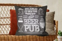 Sierkussens - Kussen - Een Illustratie Van Een Bar Bord Met Krijt - 60x60 Cm - Kussen Van Katoen -Pillowmonkey 1200x800 1967