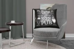 Sierkussens - Kussen - Een Illustratie Van Een Bar Bord Met Krijt - 60x60 Cm - Kussen Van Katoen -Pillowmonkey 1200x800 1970