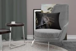 Sierkussens - Kussen - Portret Van Een Paard Met Lange Manen Op Een Zwarte Achtergrond - 60x40 Cm - Kussen Van Katoen -Pillowmonkey 1200x800 1973