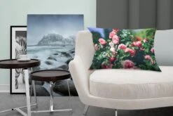 Sierkussens - Kussen - Mooie Roze Roos In Zomertuin - 60x40 Cm - Kussen Van Katoen -Pillowmonkey 1200x800 1993