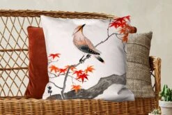 Sierkussens - Kussentjes Woonkamer - 60x60 Cm - Vintage - Vogel - Boom - Japanse Esdoorn -Pillowmonkey 1200x800 2016