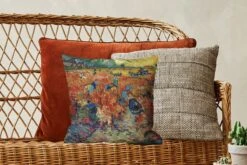 Sierkussens - Kussentjes Woonkamer - 40x40 Cm - De Rode Wijngaard - Vincent Van Gogh -Pillowmonkey 1200x800 2037