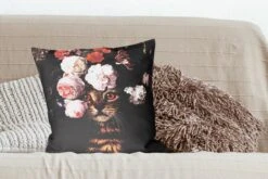 Sierkussens - Kussentjes Woonkamer - 50x50 Cm - Kat - Bloemen - Huisdier -Pillowmonkey 1200x800 2044