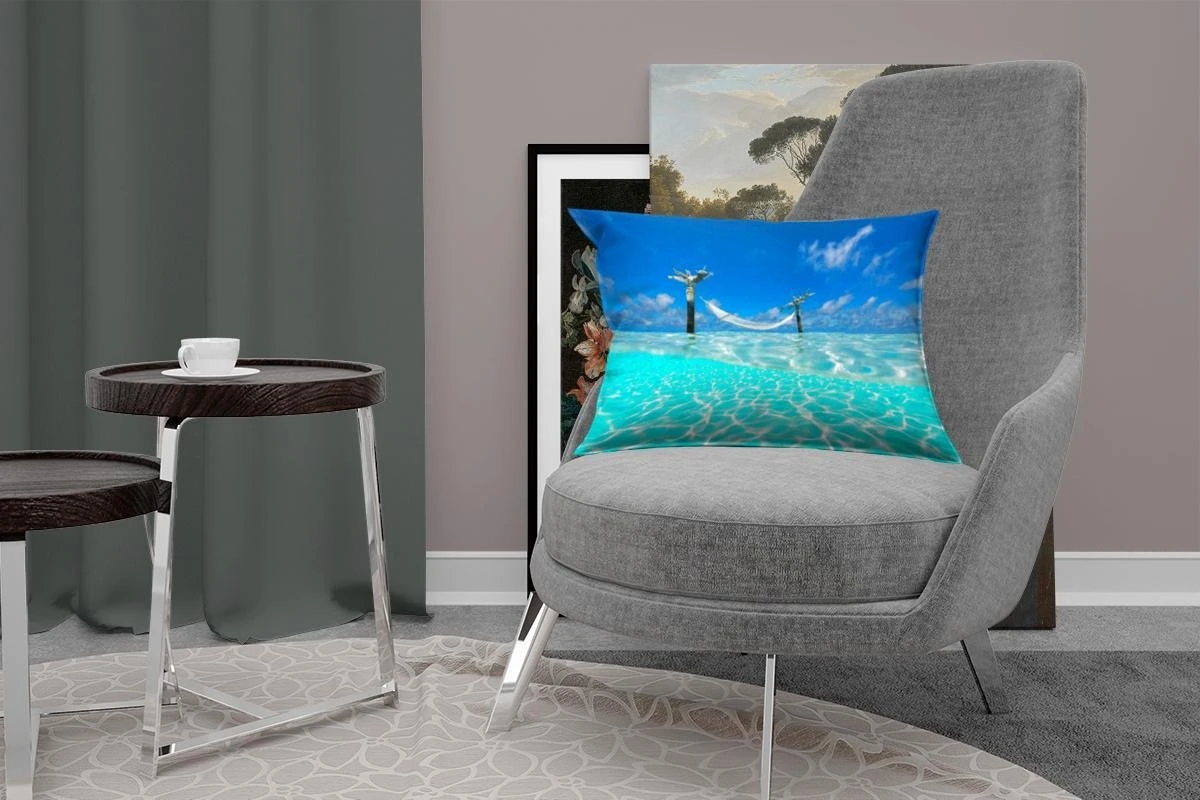 Sierkussens - Kussen - Het Lichtblauwe Water Met Een Hangmat Bij De Indische Oceaan - 50x30 Cm - Kussen Van Katoen 12 Sierkussens - Kussen - Het Lichtblauwe Water Met Een Hangmat Bij De Indische Oceaan - 50x30 Cm - Kussen Van Katoen - Afbeelding 10