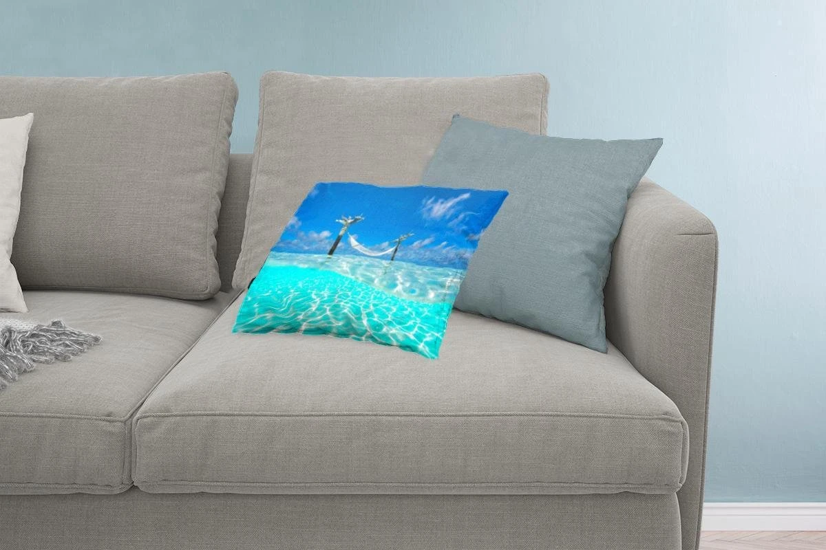 Sierkussens - Kussen - Het Lichtblauwe Water Met Een Hangmat Bij De Indische Oceaan - 50x30 Cm - Kussen Van Katoen 13 Sierkussens - Kussen - Het Lichtblauwe Water Met Een Hangmat Bij De Indische Oceaan - 50x30 Cm - Kussen Van Katoen - Afbeelding 11