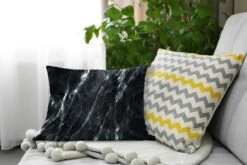 Sierkussens - Kussen - Marmer Textuur Wit Op Zwart - 50x30 Cm - Kussen Van Katoen -Pillowmonkey 1200x800 2065