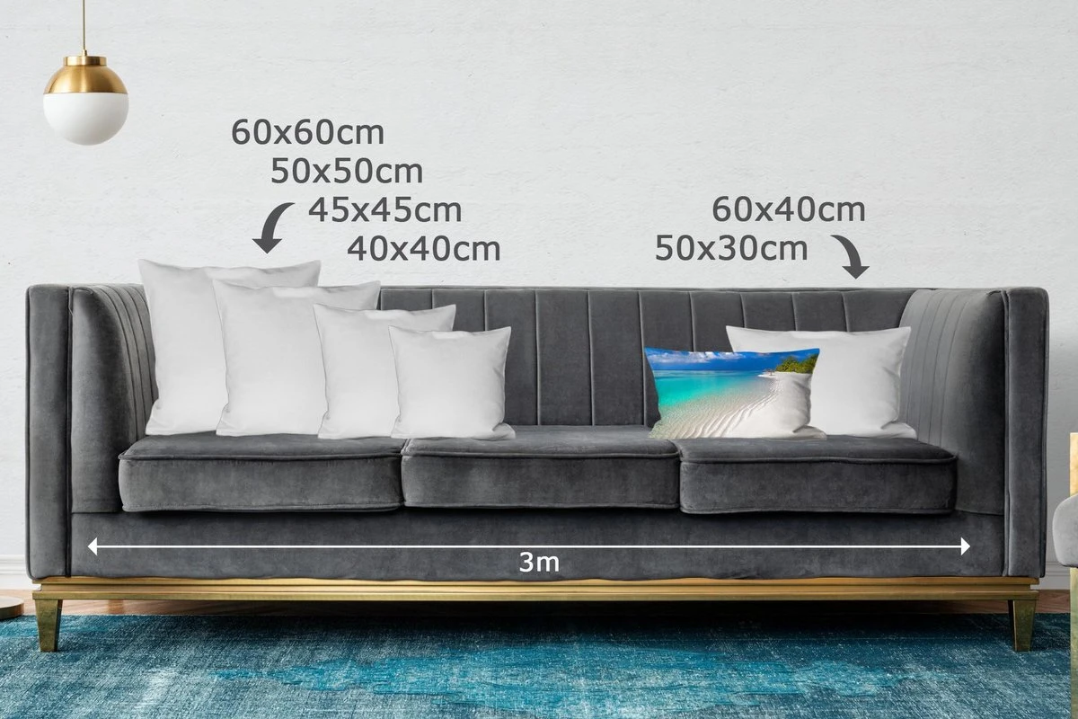 Sierkussens - Kussen - Uitzicht Vanaf Het Tropische Strand Op Het Azuurblauwe Water - 50x30 Cm - Kussen Van Katoen 5 Sierkussens - Kussen - Uitzicht Vanaf Het Tropische Strand Op Het Azuurblauwe Water - 50x30 Cm - Kussen Van Katoen - Afbeelding 3