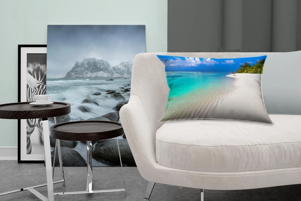 Sierkussens - Kussen - Uitzicht Vanaf Het Tropische Strand Op Het Azuurblauwe Water - 50x30 Cm - Kussen Van Katoen 9 Sierkussens - Kussen - Uitzicht Vanaf Het Tropische Strand Op Het Azuurblauwe Water - 50x30 Cm - Kussen Van Katoen - Afbeelding 7