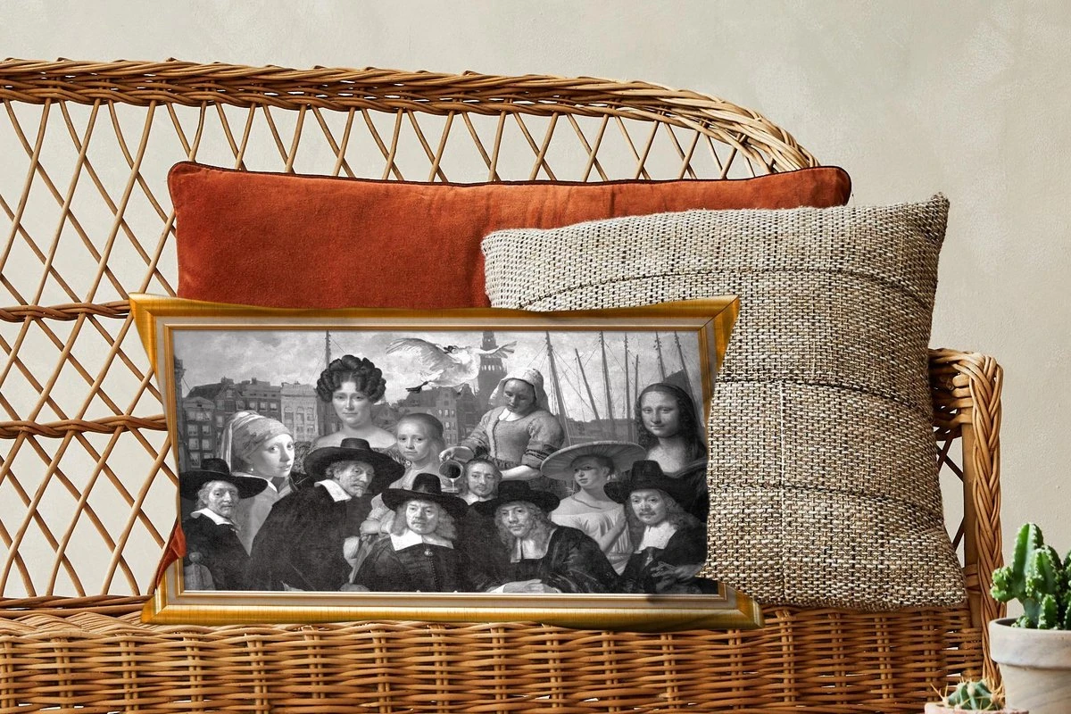 Sierkussens - Kussentjes Woonkamer - 50x30 Cm - Oude Meesters - Kunst - Lijst - Goud 7 Sierkussens - Kussentjes Woonkamer - 50x30 Cm - Oude Meesters - Kunst - Lijst - Goud - Afbeelding 5