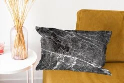 Sierkussens - Kussen - Marmeren Achtergrond Zwart-wit - 50x30 Cm - Kussen Van Katoen -Pillowmonkey 1200x800 2096