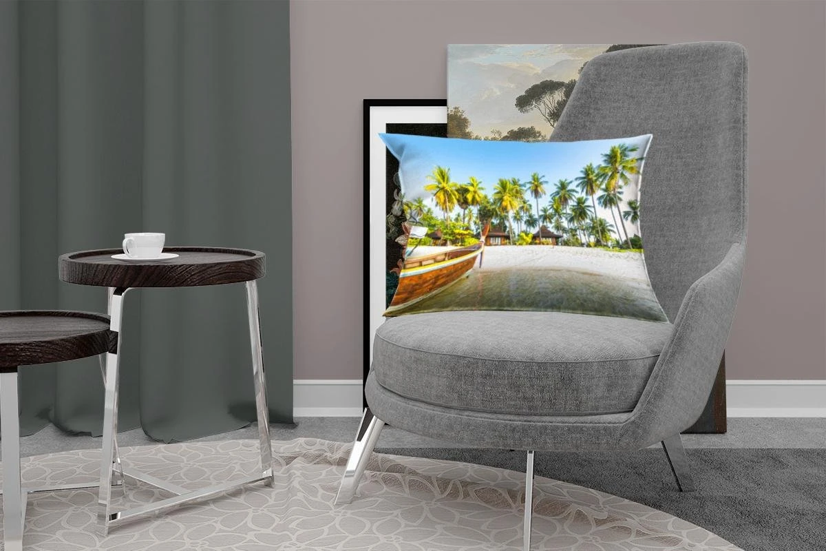 Sierkussens - Kussen - Een Boot Bij Een Tropisch Strand In Het Aziatische Thailand - 60x40 Cm - Kussen Van Katoen 6 Sierkussens - Kussen - Een Boot Bij Een Tropisch Strand In Het Aziatische Thailand - 60x40 Cm - Kussen Van Katoen - Afbeelding 4