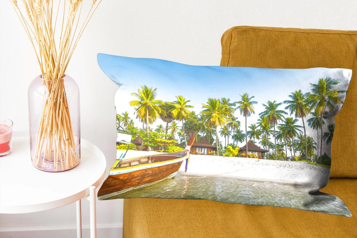 Sierkussens - Kussen - Een Boot Bij Een Tropisch Strand In Het Aziatische Thailand - 60x40 Cm - Kussen Van Katoen 11 Sierkussens - Kussen - Een Boot Bij Een Tropisch Strand In Het Aziatische Thailand - 60x40 Cm - Kussen Van Katoen - Afbeelding 9