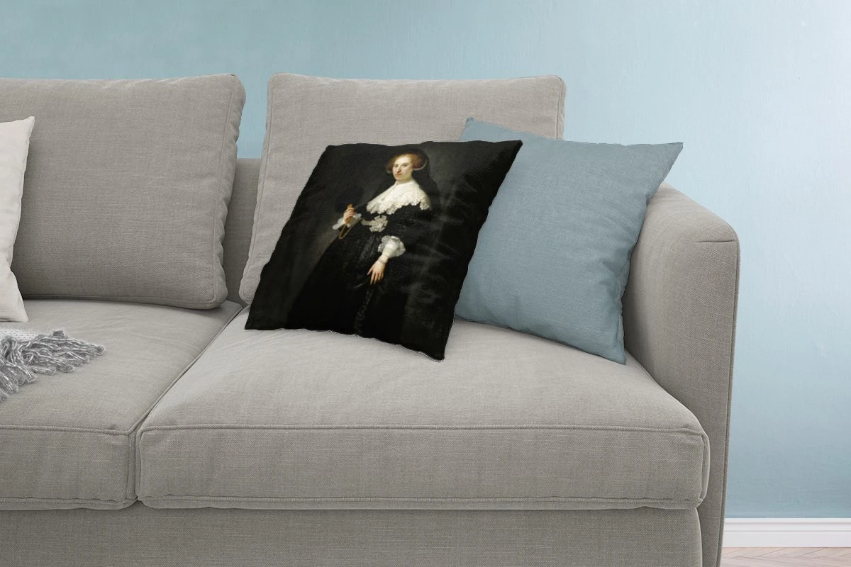 Sierkussens - Kussen - Het Huwelijksportret Van Oopjen - Coppit - Schilderij Van Rembrandt Van Rijn - 45x45 Cm - Kussen Van Katoen 4 Sierkussens - Kussen - Het Huwelijksportret Van Oopjen - Coppit - Schilderij Van Rembrandt Van Rijn - 45x45 Cm - Kussen Van Katoen - Afbeelding 2