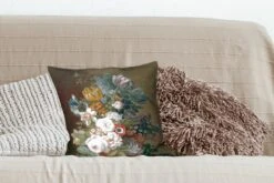 Sierkussens - Kussentjes Woonkamer - 40x40 Cm - Stilleven Met Bloemen - Schilderij Van Eelke Jelles Eelkema -Pillowmonkey 1200x800 2142