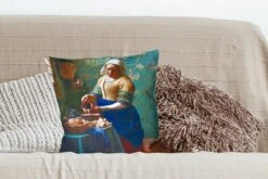 Sierkussens - Kussentjes Woonkamer - 45x45 Cm - Melkmeisje - Amandelbloesem - Van Gogh - Vermeer - Schilderij - Oude Meesters -Pillowmonkey 1200x800 2229