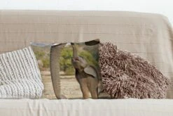 Kussenhoes 40x40 Cm - Baby Olifant Communiceert Met Moeder - Katoen / Polyester - Voor Binnen -Pillowmonkey 1200x800 223