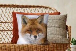 Sierkussen - Vos Portret Sneeuw - Bruin - 45 Cm X 45 Cm -Pillowmonkey 1200x800 2233