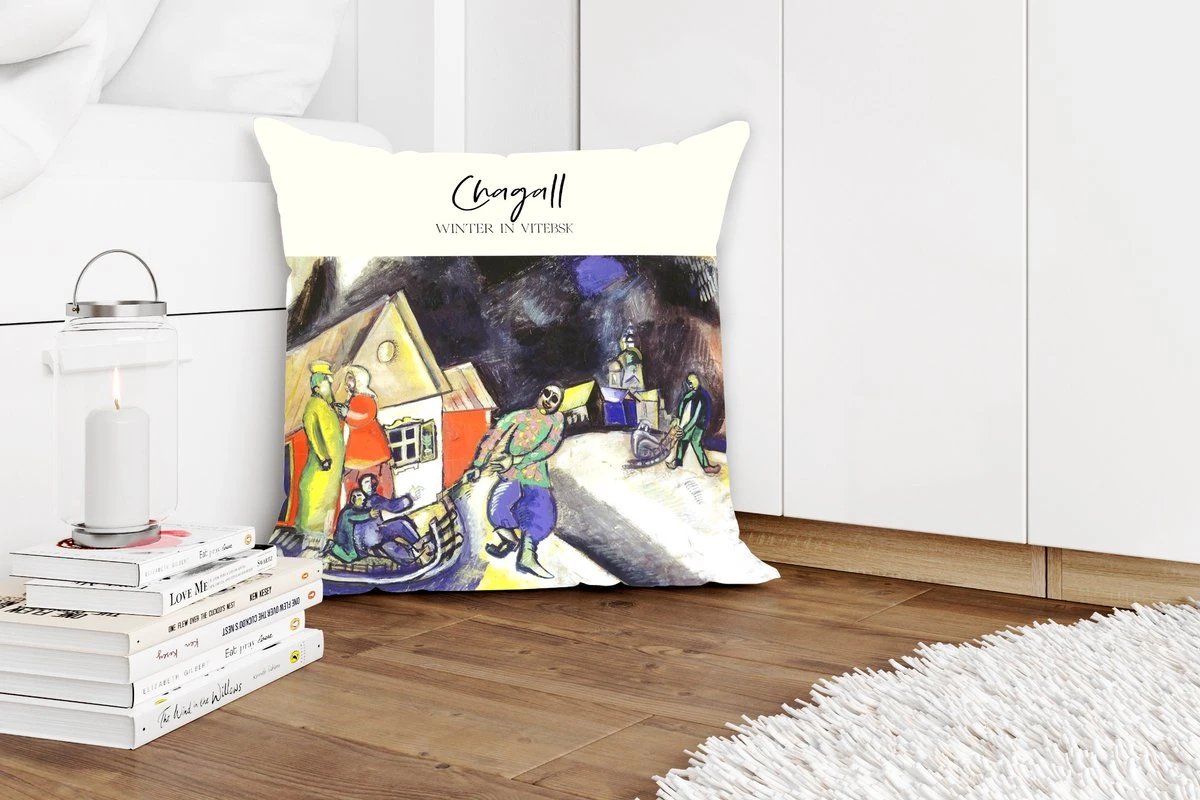 Sierkussens - Kussentjes Woonkamer - 50x50 Cm - Chagall - Winter In Vitebsk - Schilderij 7 Sierkussens - Kussentjes Woonkamer - 50x50 Cm - Chagall - Winter In Vitebsk - Schilderij - Afbeelding 5