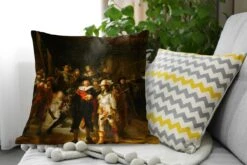 Sierkussens - Kussentjes Woonkamer - 60x60 Cm - De Nachtwacht - Schilderij Van Rembrandt Van Rijn -Pillowmonkey 1200x800 2308