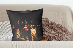 Sierkussens - Kussentjes Woonkamer - 60x60 Cm - De Nachtwacht - Schilderij Van Rembrandt Van Rijn -Pillowmonkey 1200x800 2309