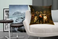 Sierkussens - Kussentjes Woonkamer - 60x60 Cm - De Nachtwacht - Schilderij Van Rembrandt Van Rijn -Pillowmonkey 1200x800 2311