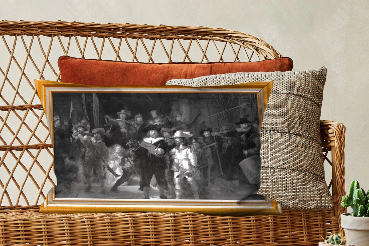 Sierkussens - Kussentjes Woonkamer - 60x40 Cm - Nachtwacht - Van Rijn - Lijst - Goud 7 Sierkussens - Kussentjes Woonkamer - 60x40 Cm - Nachtwacht - Van Rijn - Lijst - Goud - Afbeelding 5