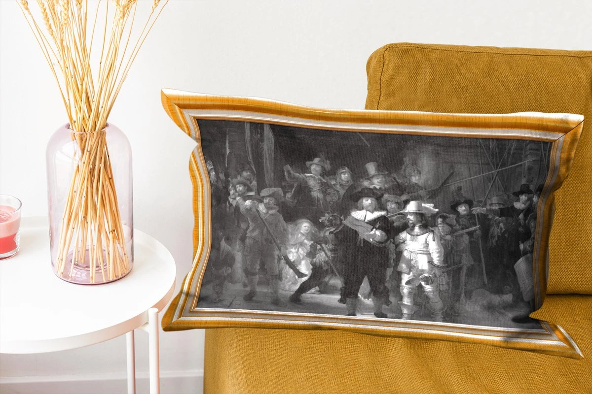 Sierkussens - Kussentjes Woonkamer - 60x40 Cm - Nachtwacht - Van Rijn - Lijst - Goud 8 Sierkussens - Kussentjes Woonkamer - 60x40 Cm - Nachtwacht - Van Rijn - Lijst - Goud - Afbeelding 6