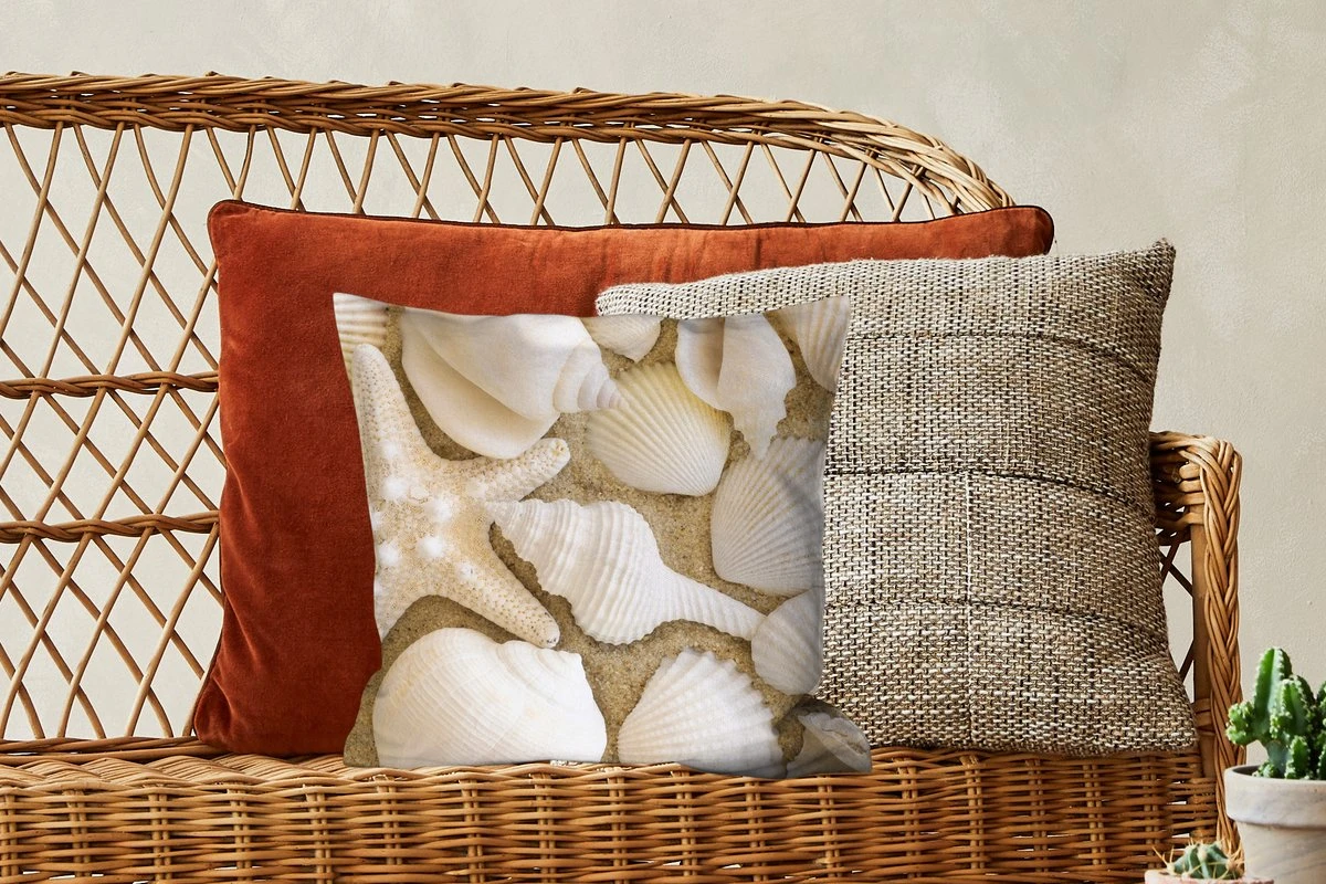 Sierkussens - Kussen - Witte Zeeschelpen Op Het Strand - 40x40 Cm - Kussen Van Katoen 8 Sierkussens - Kussen - Witte Zeeschelpen Op Het Strand - 40x40 Cm - Kussen Van Katoen - Afbeelding 6