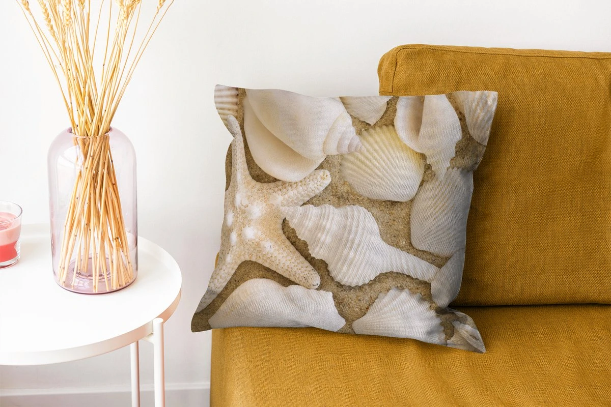 Sierkussens - Kussen - Witte Zeeschelpen Op Het Strand - 40x40 Cm - Kussen Van Katoen 10 Sierkussens - Kussen - Witte Zeeschelpen Op Het Strand - 40x40 Cm - Kussen Van Katoen - Afbeelding 8