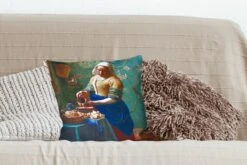 Sierkussens - Kussentjes Woonkamer - 40x40 Cm - Melkmeisje - Amandelbloesem - Van Gogh - Vermeer - Schilderij - Oude Meesters -Pillowmonkey 1200x800 2336