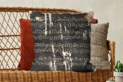 Sierkussens - Kussentjes Woonkamer - 60x60 Cm - Muziek - Goud - Zwart -Pillowmonkey 1200x800 2355