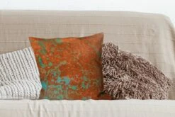 Sierkussens - Kussentjes Woonkamer - 45x45 Cm - Staalplaat - Turquoise - Roest -Pillowmonkey 1200x800 2372