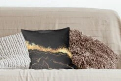 Kussenhoes 40x40 Cm - Marmer - Textuur - Goud - Illustratie - Katoen / Polyester - Voor Binnen -Pillowmonkey 1200x800 238