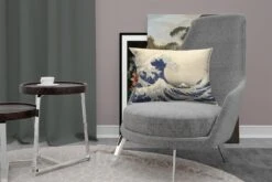 Sierkussens - Kussen - De Grote Golf Bij Kanagawa - Schilderij Van Katsushika Hokusai - 50x30 Cm - Kussen Van Katoen -Pillowmonkey 1200x800 2388