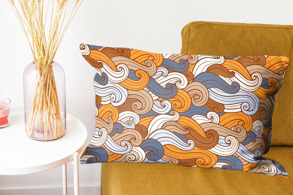 Kussenhoes 60x40 Cm - Vintage - Japans - Patronen - Katoen / Polyester - Voor Binnen 7 Kussenhoes 60x40 Cm - Vintage - Japans - Patronen - Katoen / Polyester - Voor Binnen - Afbeelding 5