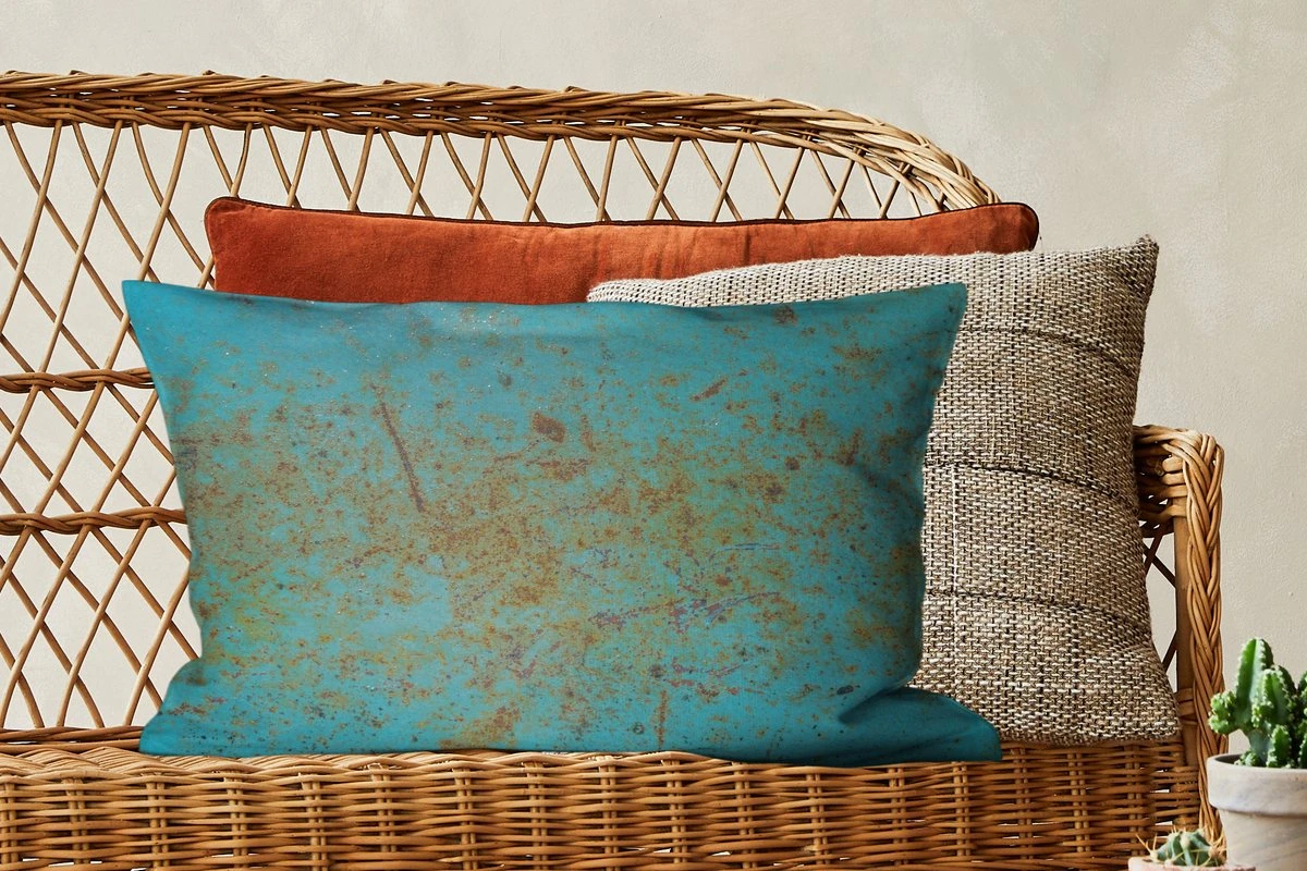 Sierkussens - Kussentjes Woonkamer - 60x40 Cm - Metaal - Roest - Turquoise 7 Sierkussens - Kussentjes Woonkamer - 60x40 Cm - Metaal - Roest - Turquoise - Afbeelding 5