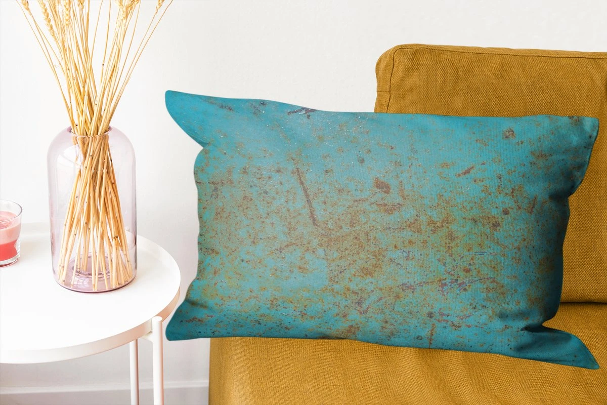 Sierkussens - Kussentjes Woonkamer - 60x40 Cm - Metaal - Roest - Turquoise 8 Sierkussens - Kussentjes Woonkamer - 60x40 Cm - Metaal - Roest - Turquoise - Afbeelding 6