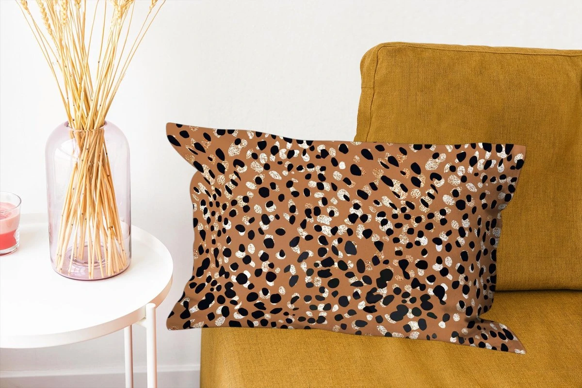 Sierkussens - Kussentjes Woonkamer - 50x30 Cm - Dierenprint - Luipaard - Goud - Bruin 8 Sierkussens - Kussentjes Woonkamer - 50x30 Cm - Dierenprint - Luipaard - Goud - Bruin - Afbeelding 6